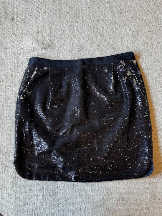J. Crew Dresses & Skirts - J.Crew Navy Sequin Mini Skirt Size 2 Holiday Party Cocktail Sparkle